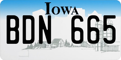 IA license plate BDN665