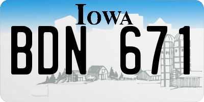 IA license plate BDN671