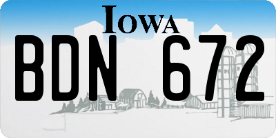 IA license plate BDN672