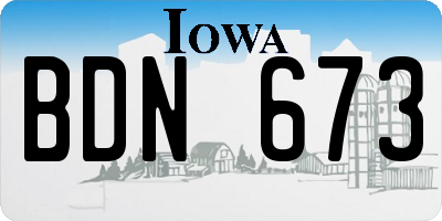 IA license plate BDN673