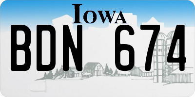 IA license plate BDN674