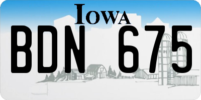 IA license plate BDN675
