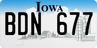 IA license plate BDN677