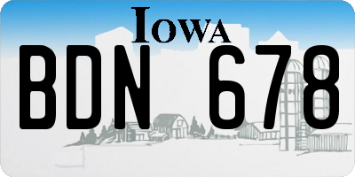 IA license plate BDN678