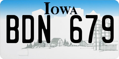 IA license plate BDN679