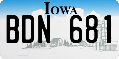 IA license plate BDN681