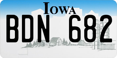IA license plate BDN682