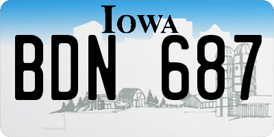 IA license plate BDN687