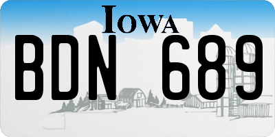IA license plate BDN689