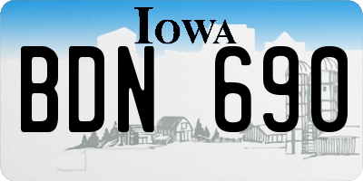 IA license plate BDN690