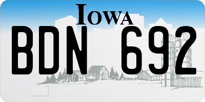 IA license plate BDN692
