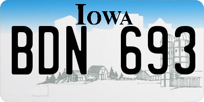 IA license plate BDN693