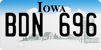 IA license plate BDN696