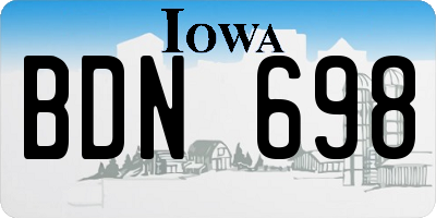 IA license plate BDN698
