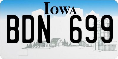 IA license plate BDN699