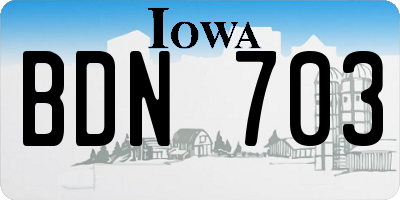 IA license plate BDN703