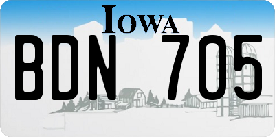 IA license plate BDN705