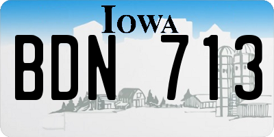 IA license plate BDN713