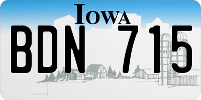 IA license plate BDN715