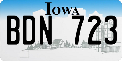 IA license plate BDN723