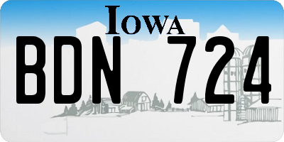 IA license plate BDN724