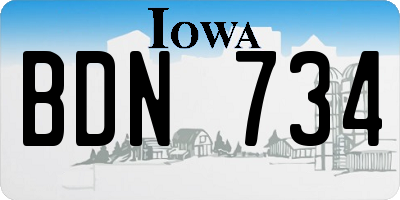 IA license plate BDN734