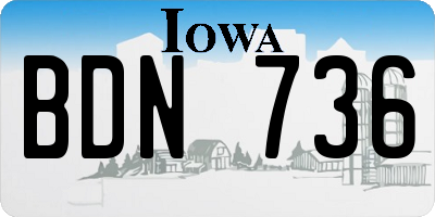 IA license plate BDN736