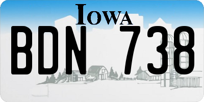 IA license plate BDN738