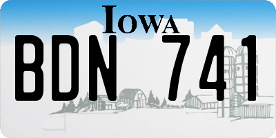 IA license plate BDN741