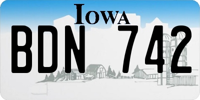 IA license plate BDN742