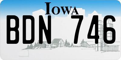IA license plate BDN746