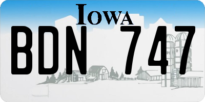 IA license plate BDN747