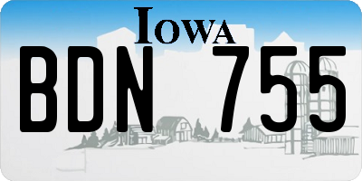 IA license plate BDN755