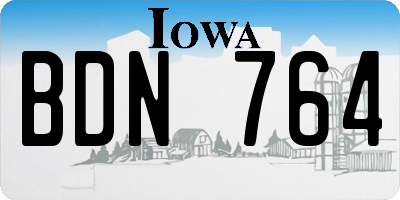 IA license plate BDN764
