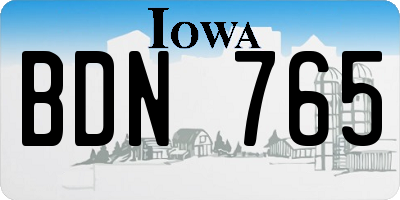 IA license plate BDN765