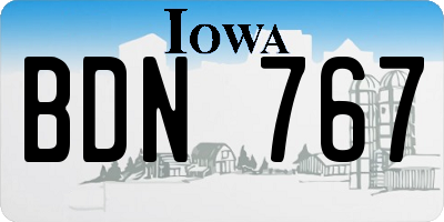 IA license plate BDN767
