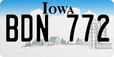 IA license plate BDN772