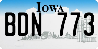 IA license plate BDN773