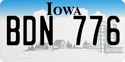 IA license plate BDN776