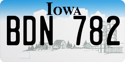 IA license plate BDN782