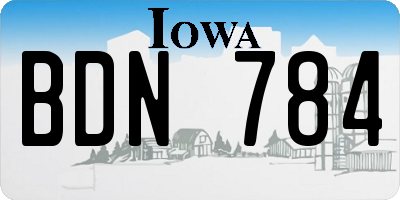 IA license plate BDN784