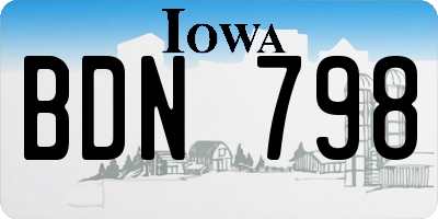 IA license plate BDN798