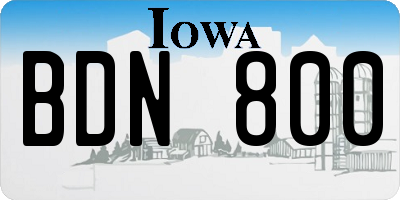 IA license plate BDN800
