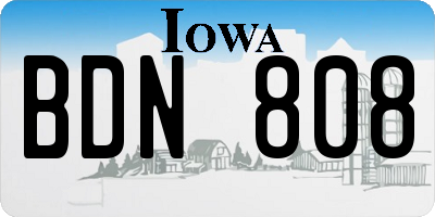 IA license plate BDN808