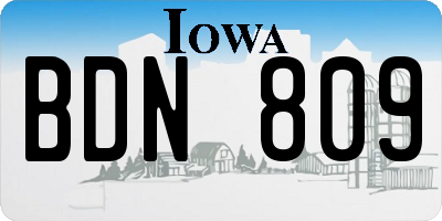 IA license plate BDN809