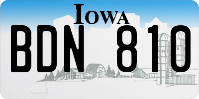 IA license plate BDN810