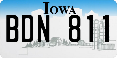 IA license plate BDN811