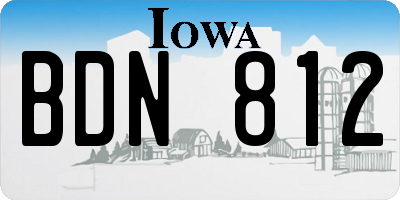 IA license plate BDN812