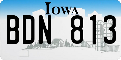 IA license plate BDN813