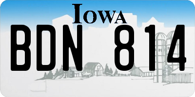 IA license plate BDN814